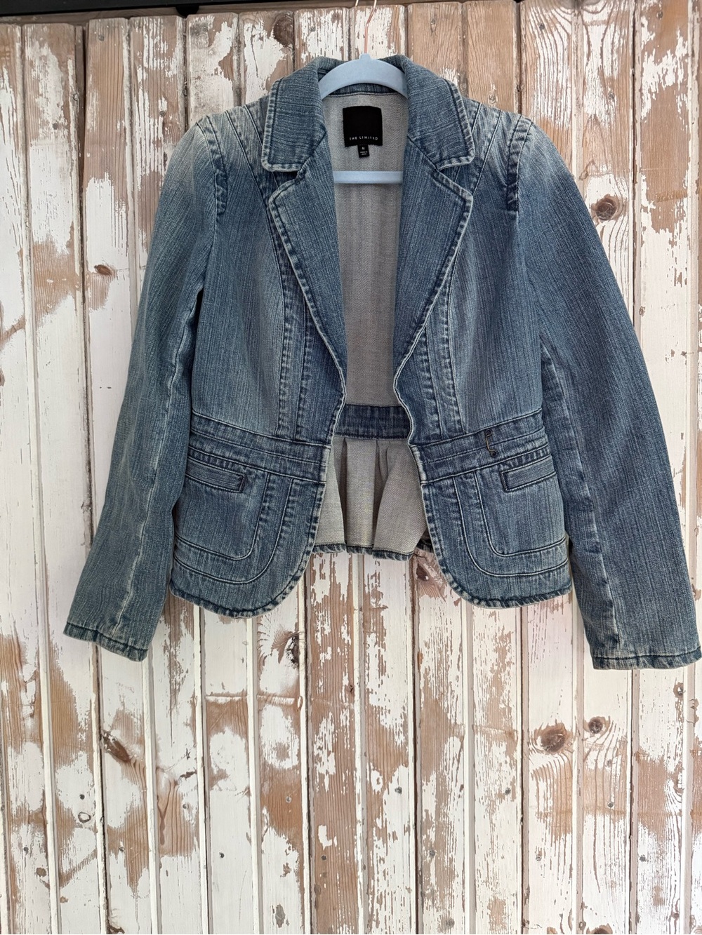 The Limited Denim Jacket, Pleated, Size Medium